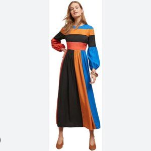 Mara Hoffman | Francoise Colorblock Domino Maxi Dress | Long Sleeve, Full Length